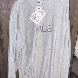 Fila fleece Light Gray Crewneck Sweatshirt